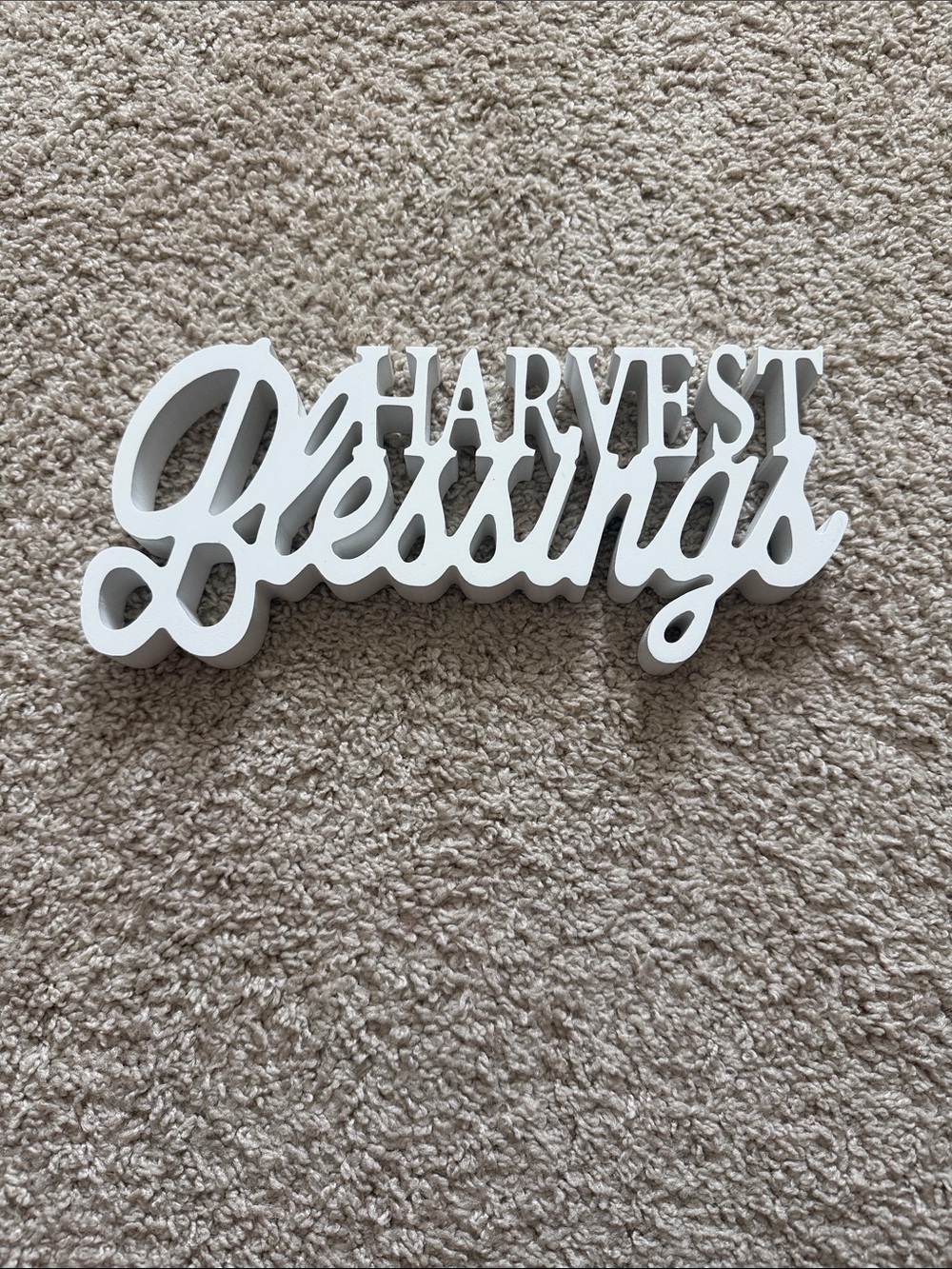 Harvest Blessings White Decorative Sign